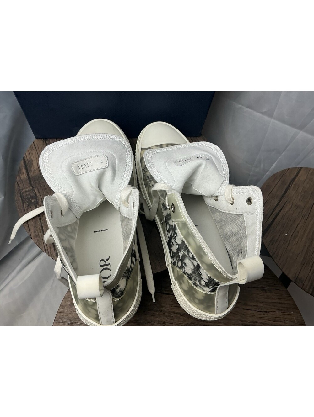 Dior B23 High-Top Sneaker in White and Gray - Picture 11 of 15